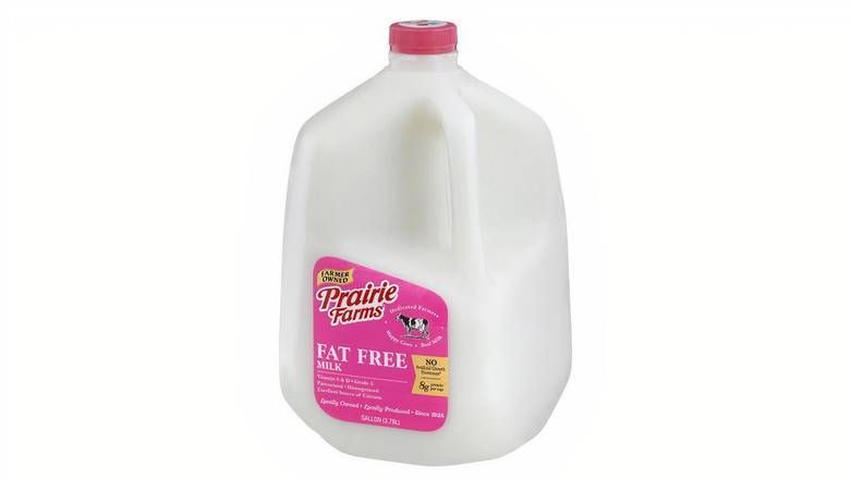 Order Prairie Farms Fat Free Skim Milk, 1 Gallon food online from Mac On 4th store, Alton on bringmethat.com