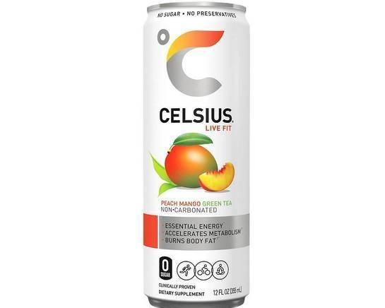 Order Celsius Peach Mango Green Tea food online from Fialkoff Kosher Pizza store, Lawrence on bringmethat.com