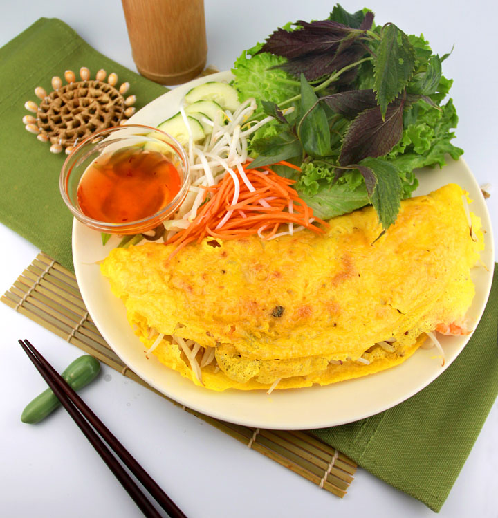 Order AP10. Pan Fried Crepe with Shrimp and Pork  food online from So Pho So Good store, San Francisco on bringmethat.com