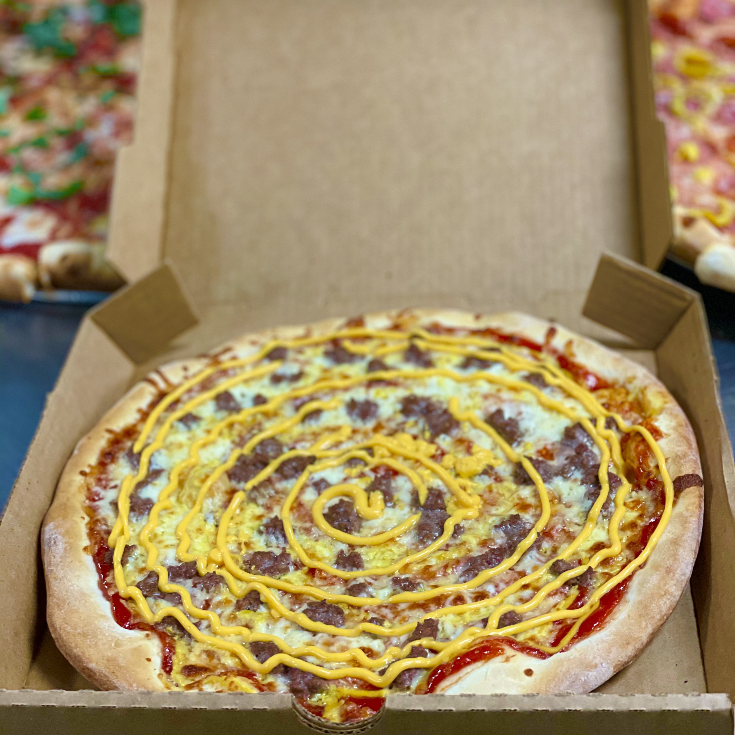 Order Cheeseburger & French Fry Pizza food online from Linda New York Pizzeria store, Rochester on bringmethat.com