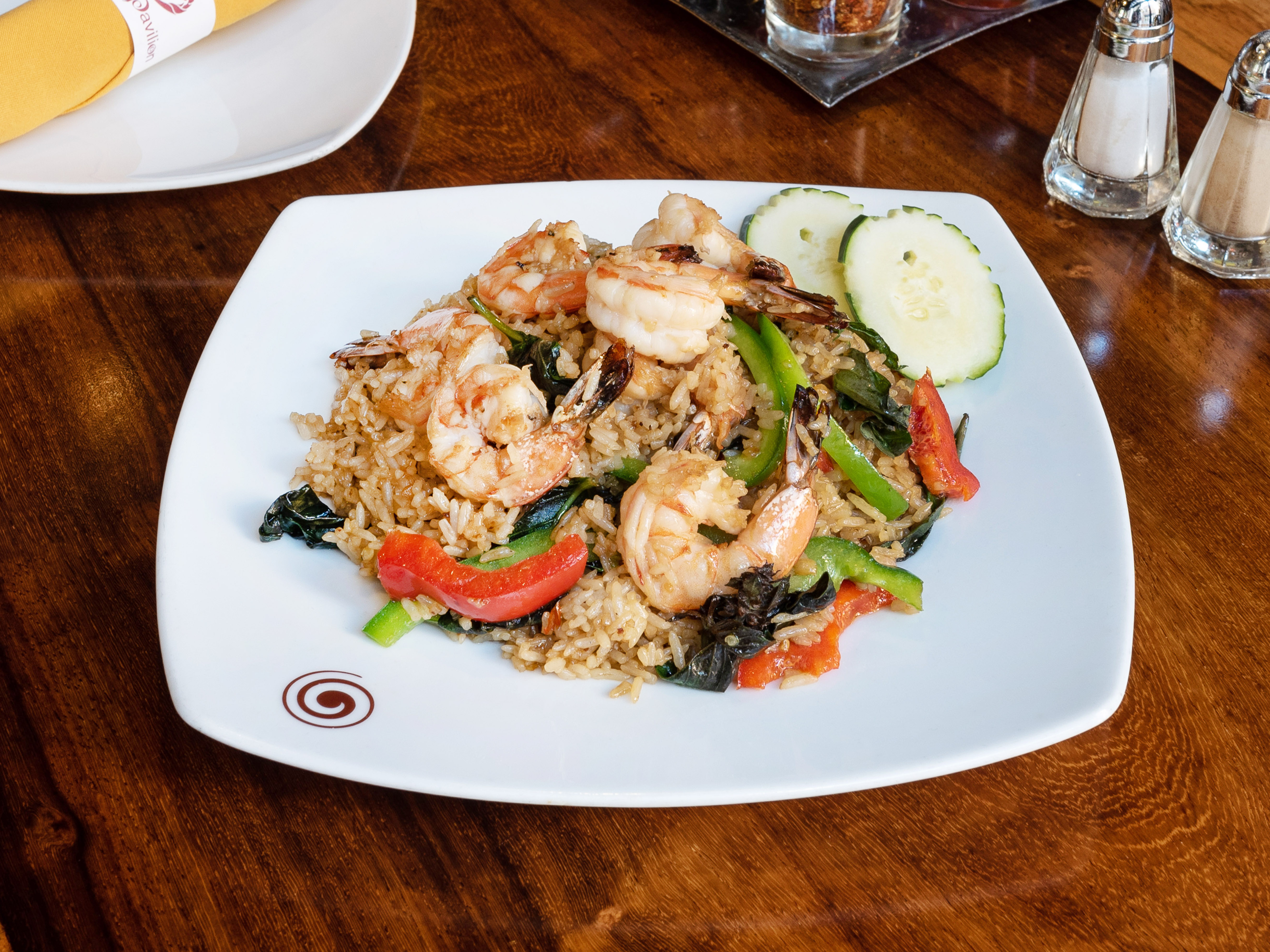 Order 26. Shrimp Basil Fried Rice  food online from Thai Pavilion National store, Oxon Hill on bringmethat.com
