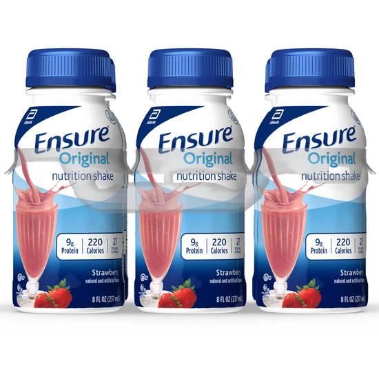Order Ensure Original Ready-to-Drink Nutrition Shake Strawberry (8 oz x 6 ct) food online from Rite Aid store, Cortland on bringmethat.com