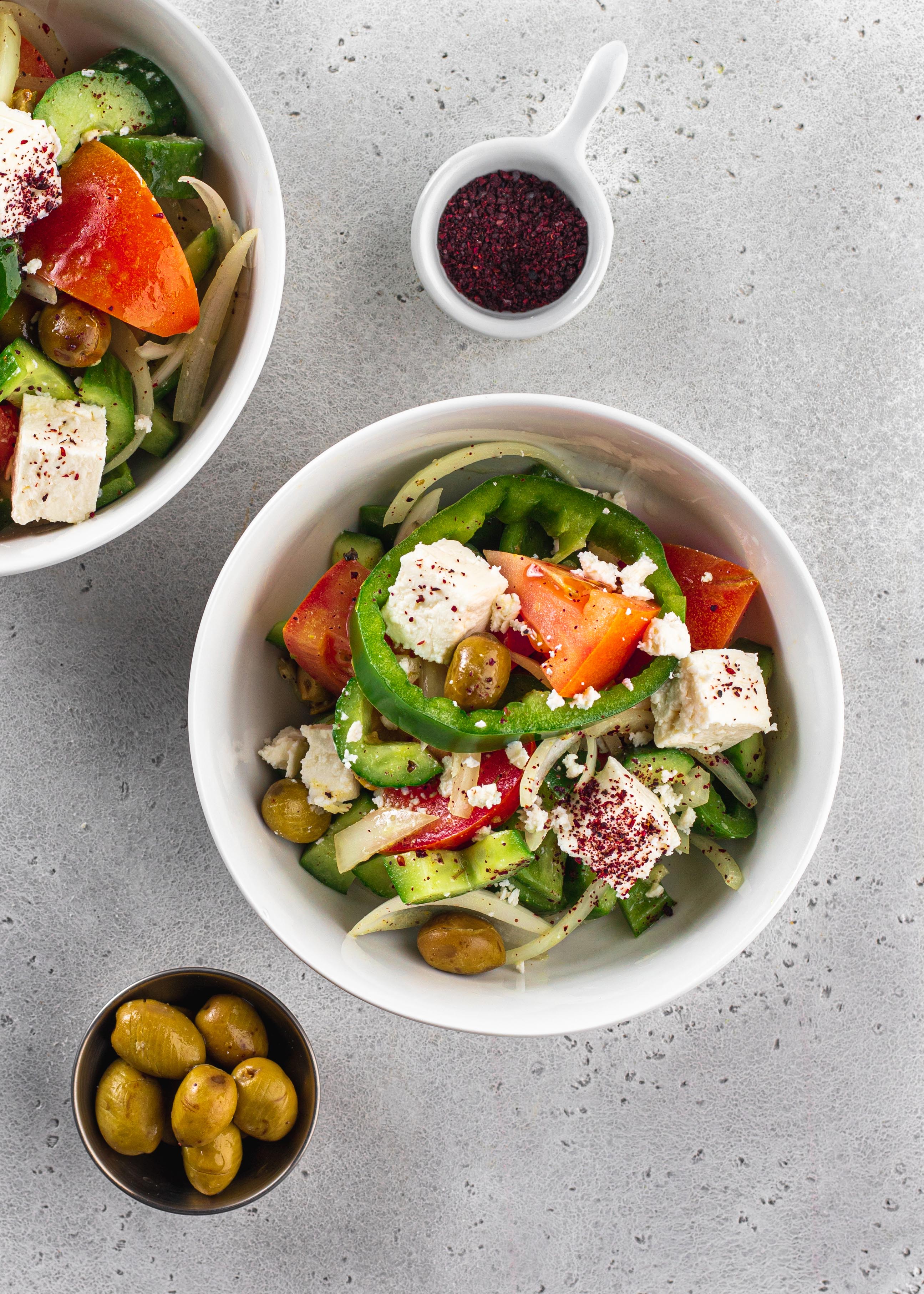 Order Greek Salad food online from Sumac Mediterranean Cuisine store, Los Angeles on bringmethat.com