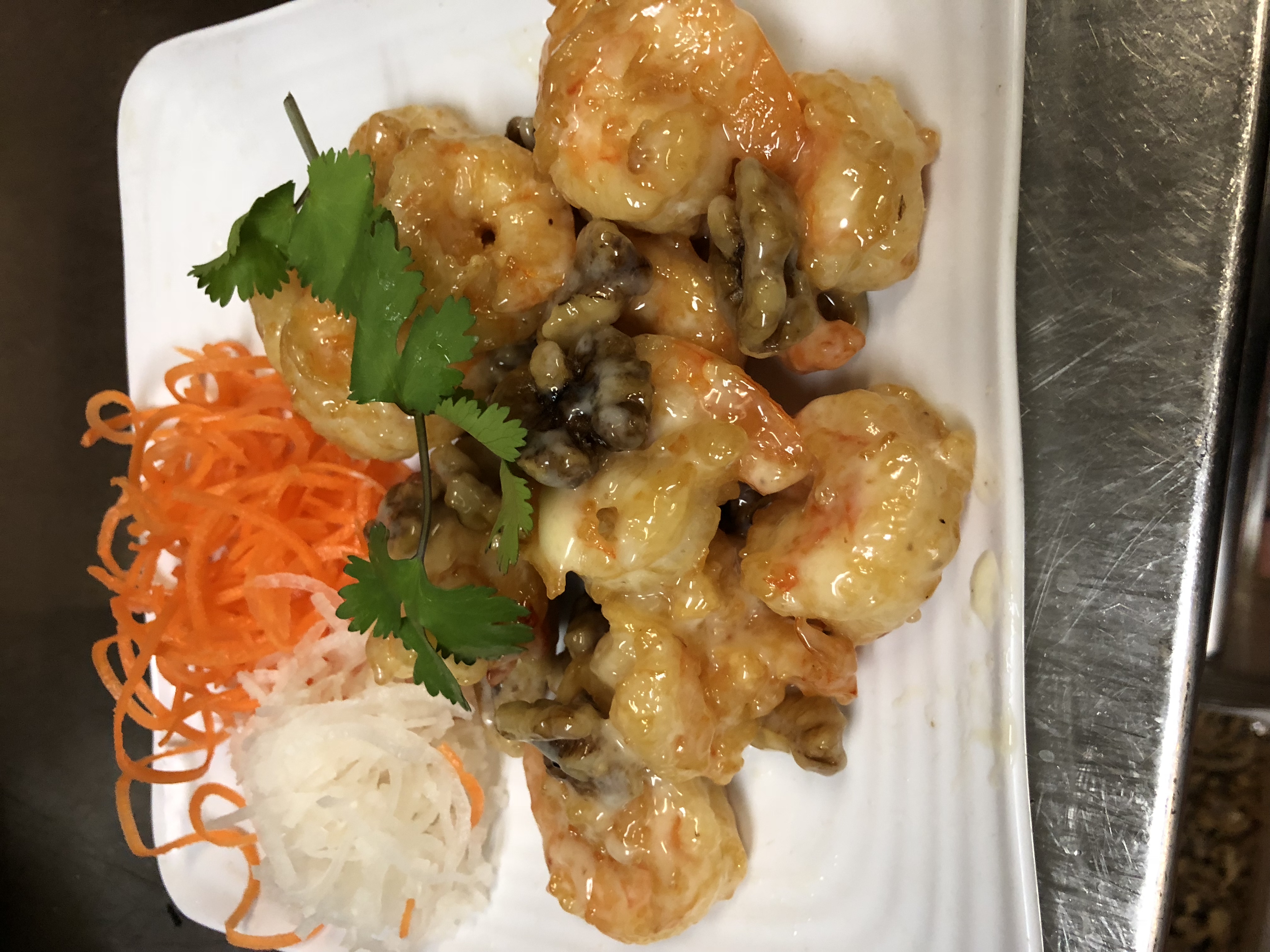 Order 18. Walnut Shrimp Plate food online from Lucky Kitchen store, Eastvale on bringmethat.com