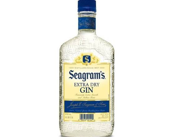 Order Seagram's Extra Dry, 375mL gin (40.0% ABV) food online from Pit Stop Liquor Mart store, El Monte on bringmethat.com