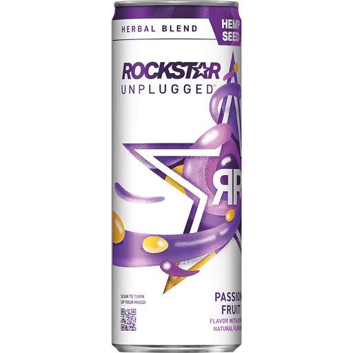 Order Rockstar Unplugged Passionfruit  (12 OZ) 140601 food online from BevMo! store, Greenbrae on bringmethat.com