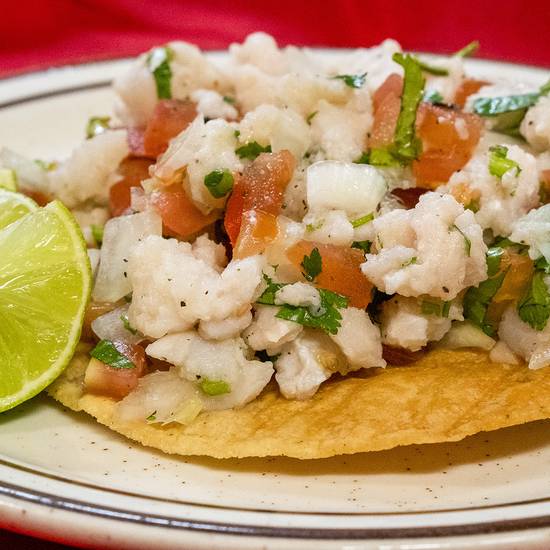 Order Ceviche Tostada food online from Los Sombreros store, Downey on bringmethat.com