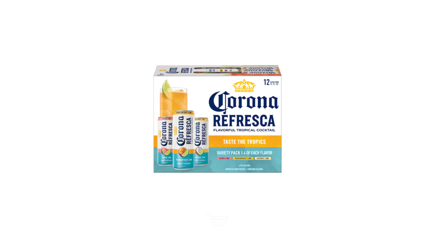Order Corona Refresca Flavorful Tropical Cocktail Variety Pack 12 Pack 12 oz Cans food online from Circus Liquor store, Los Angeles on bringmethat.com