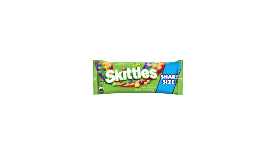 Order Skittles Sour King Size 3.3 oz food online from Rebel store, Las Vegas on bringmethat.com