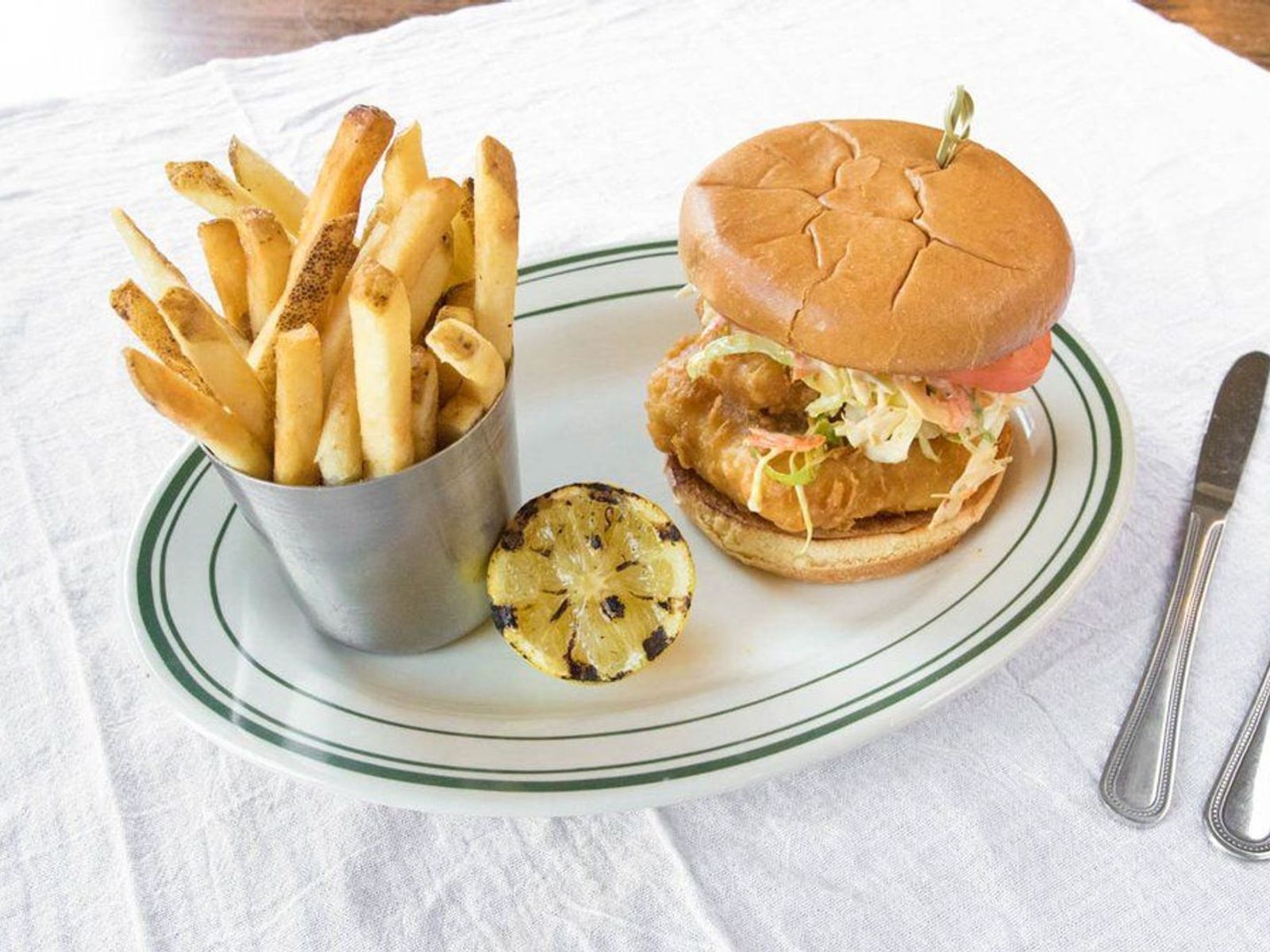 Order Fish Sandwich food online from Leo Coney Island store, Roseville on bringmethat.com
