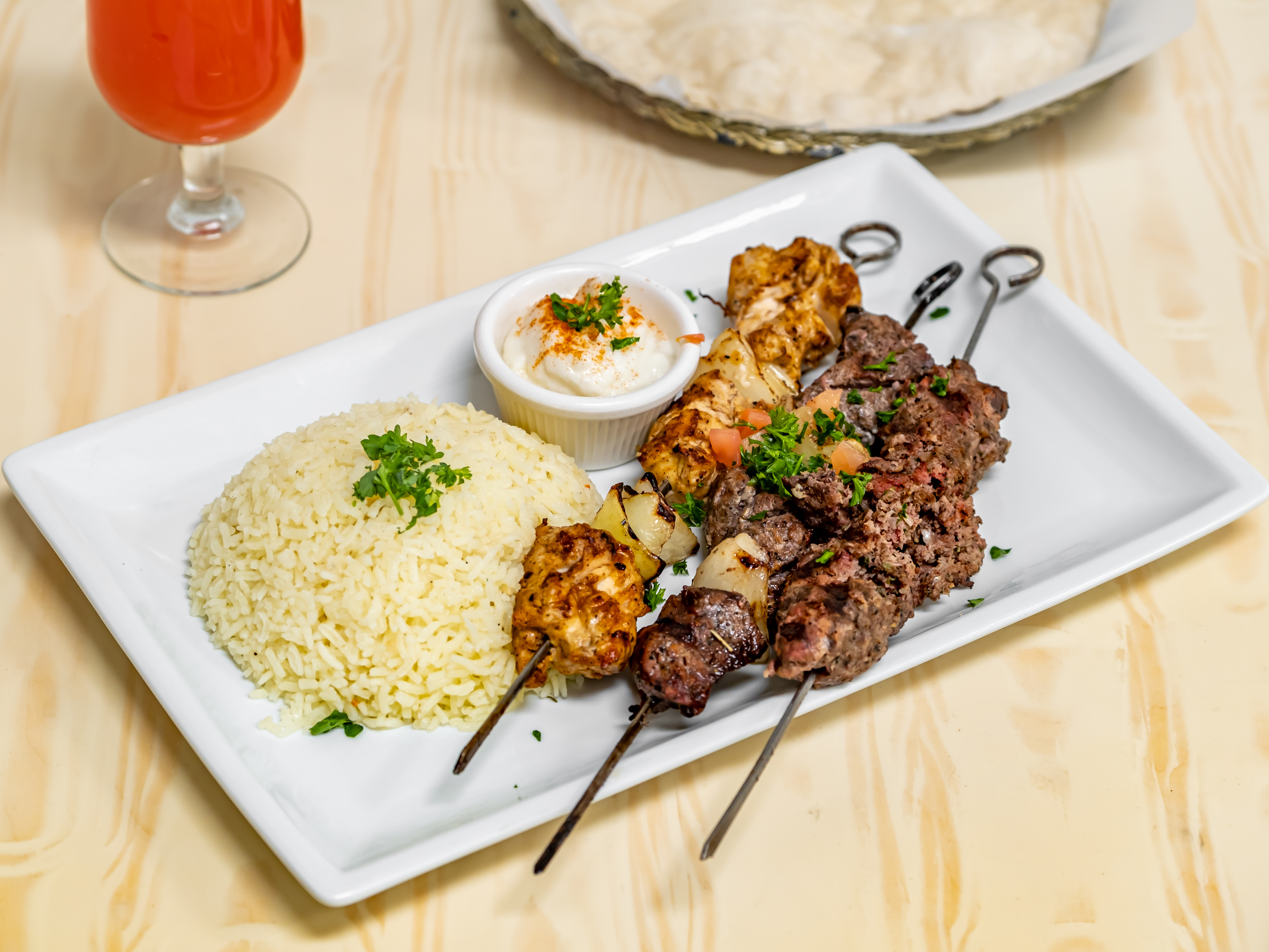 Order Combo Meat Plate food online from Mamma Khouri's store, Portland on bringmethat.com
