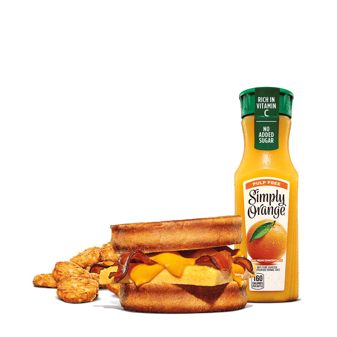 Order Cheesy Bacon and Egg Breakfast Melt Meal food online from Burger King store, Urbana on bringmethat.com