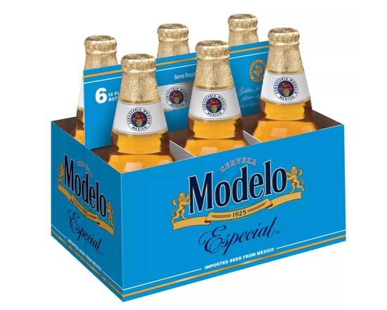 Order Modelo Especial, 6pk-12oz bottle beer (4.4% ABV) food online from Windy City Liquor Market store, El Cajon on bringmethat.com