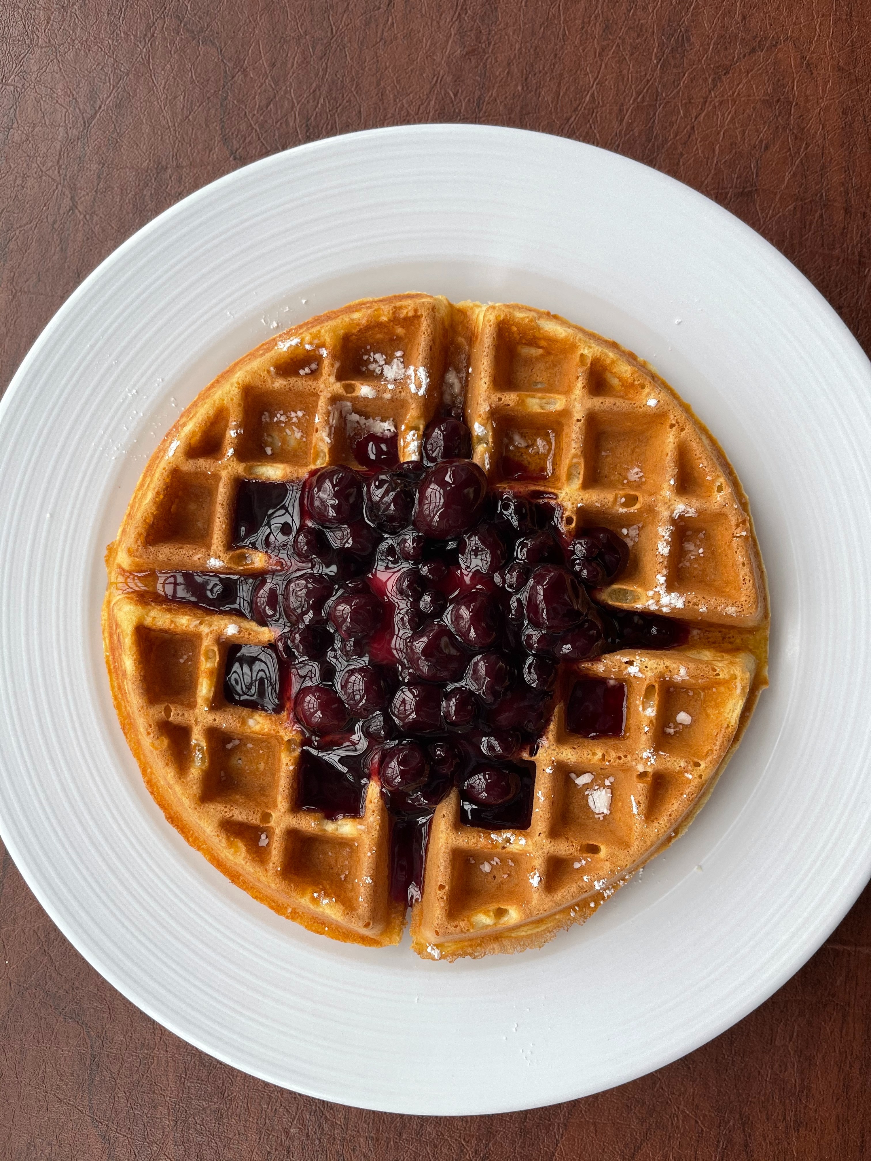 Order Blueberry Waffle food online from Deluxe Diner store, Chicago on bringmethat.com