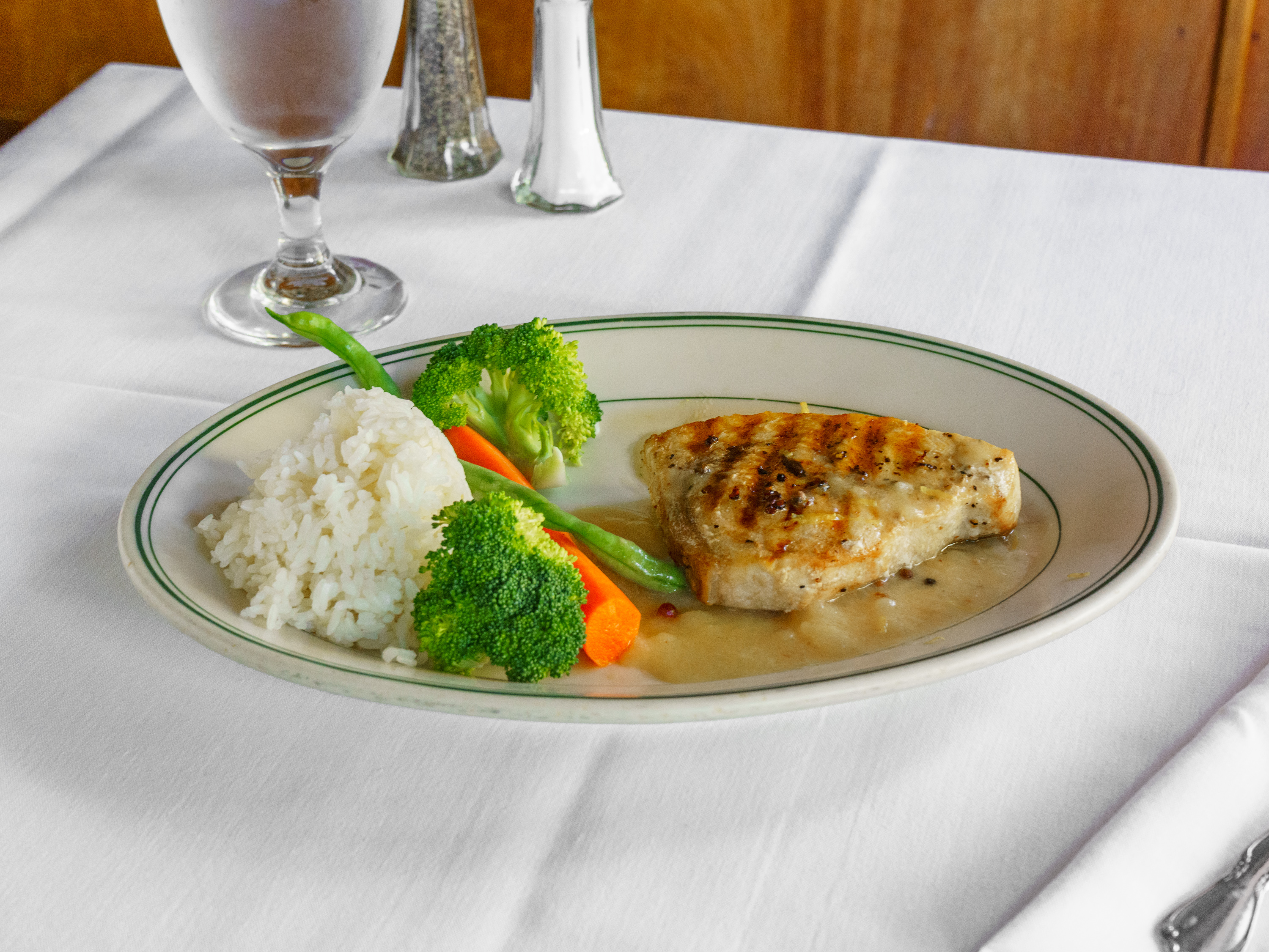 Order Pan Seared Swordfish food online from Hyde Street Seafood House store, San Francisco on bringmethat.com