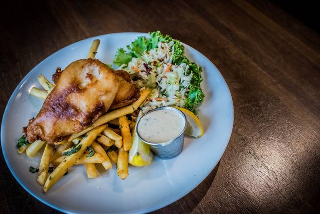 Order Fish and Chips food online from Twigs Bistro And Martini Bar store, Meridian on bringmethat.com