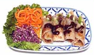 Order A3. Ruang Thai Duck Roll food online from Ruang Thai Restaurant store, Plano on bringmethat.com