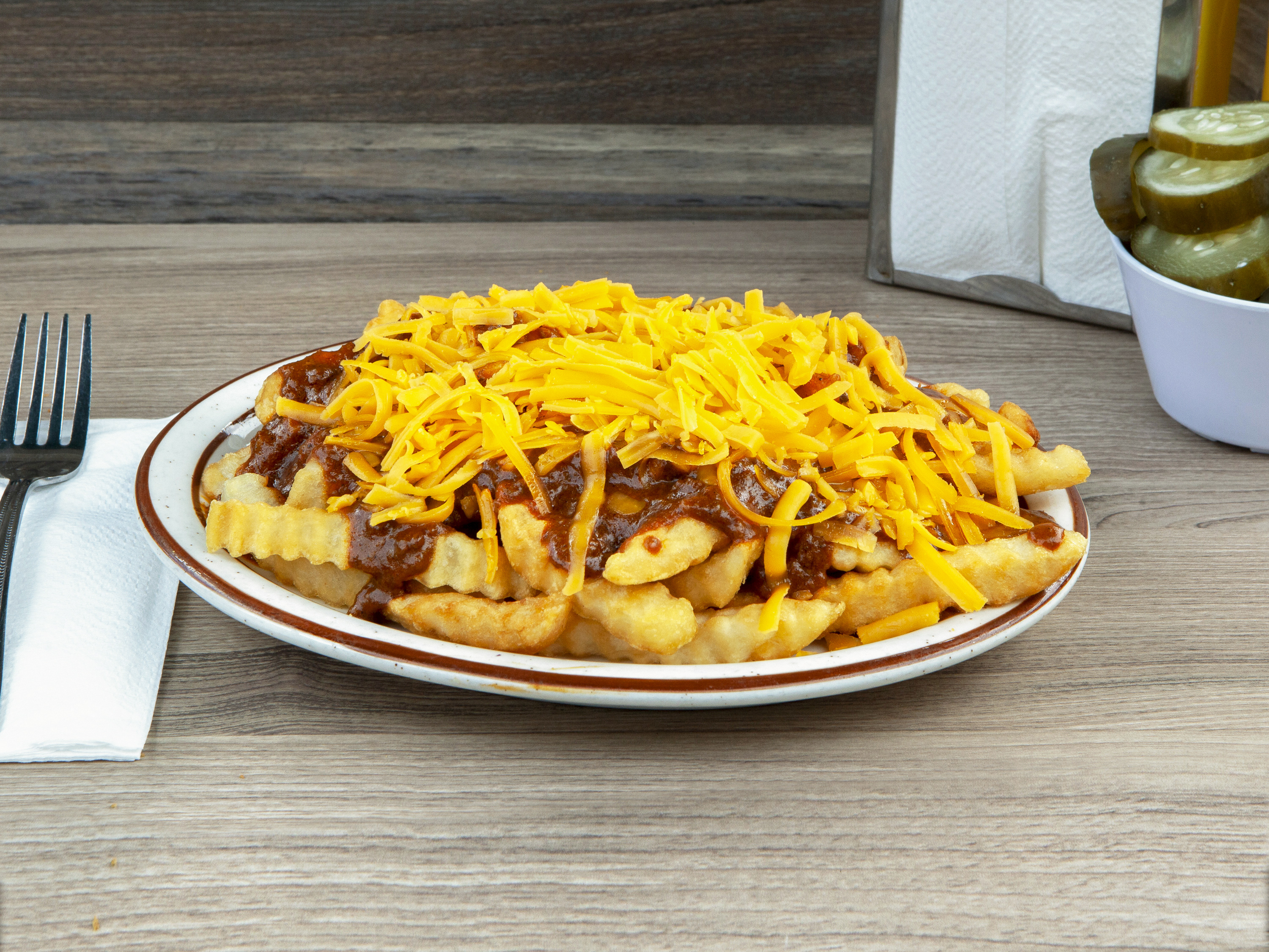 Order Chili Fries food online from Johnnies Pastrami store, Culver City on bringmethat.com