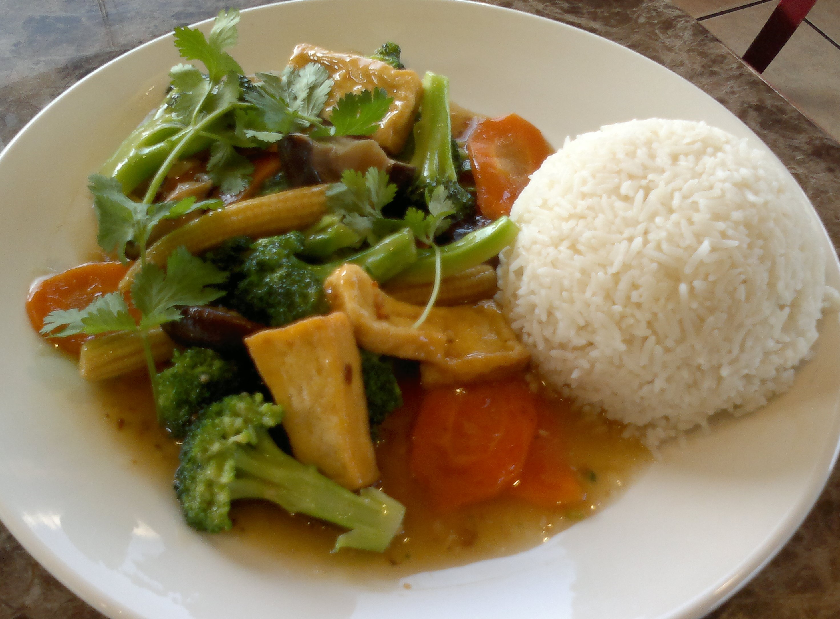 Order V07. Rice with Pan-Fried Mixed Veggies and Tofu (CXChay) food online from Pho Daily store, Long Beach on bringmethat.com