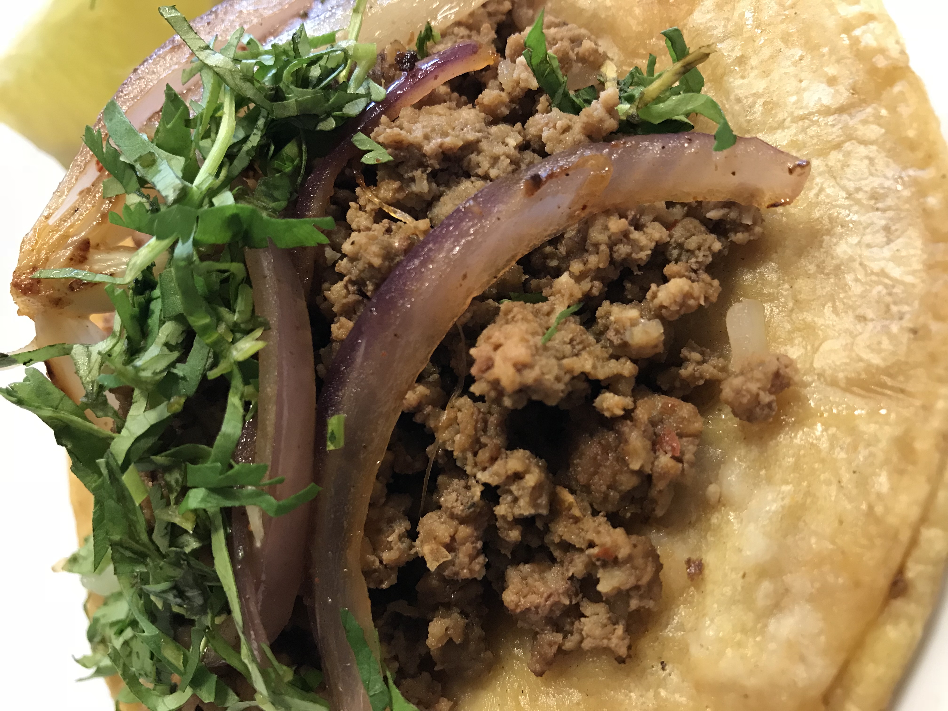 Order ground beef (picadillo) taco food online from Taco Madre store, Saint Charles on bringmethat.com