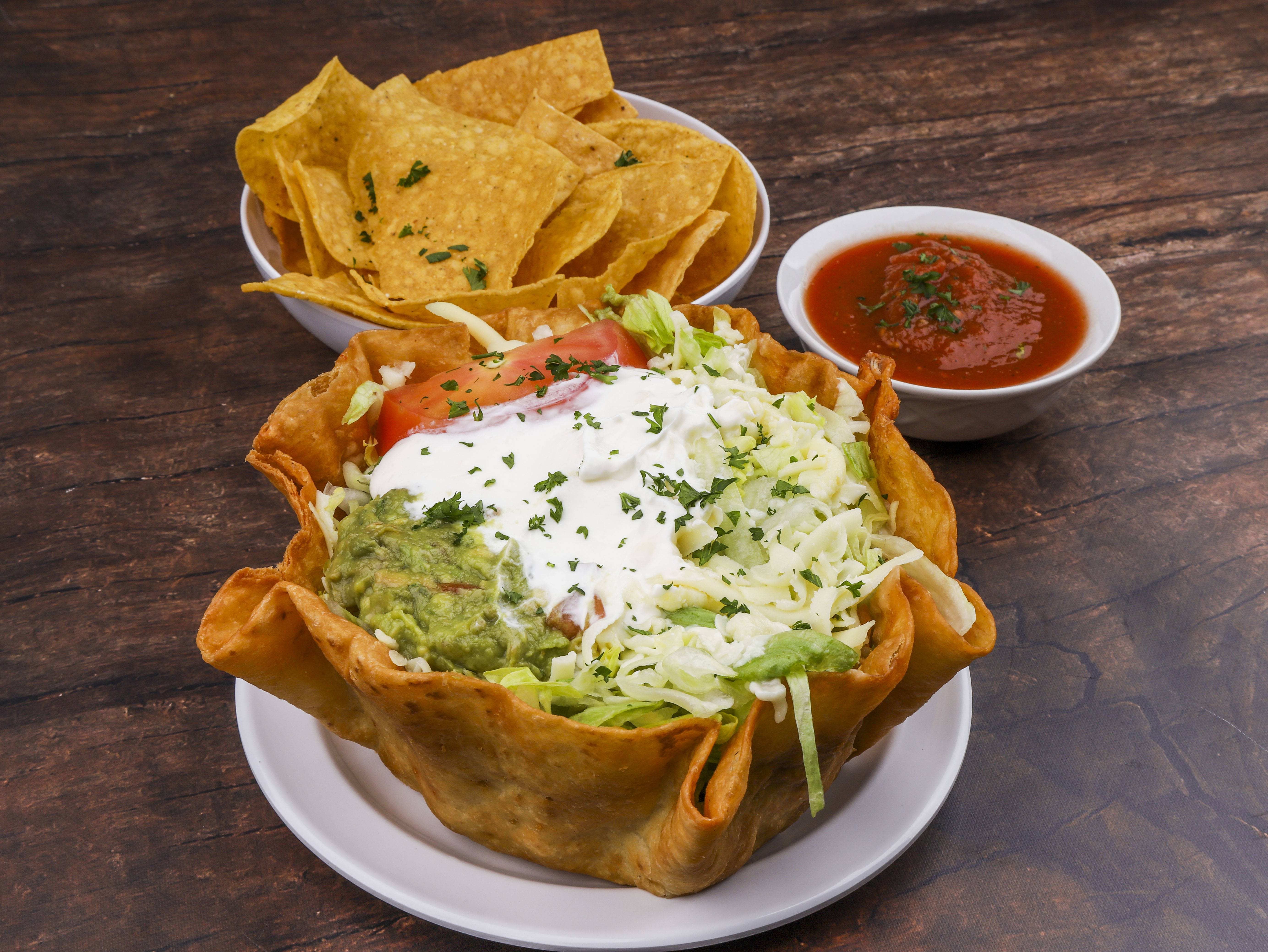 Order Taco Salad food online from San Marcos Mexican Restaurant store, Danville on bringmethat.com