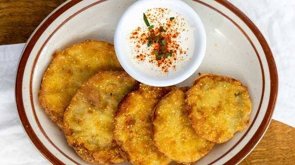 Order Fried Green Tomatoes with Ranch Dressing food online from Pine State Biscuits store, Portland on bringmethat.com