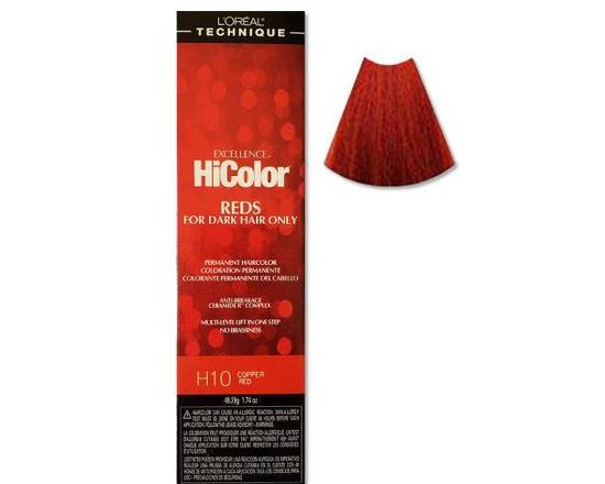 Order L'Oreal HiColor Permanent HairColor RED: H10 COPPER RED food online from iDa Beauty Supply Store store, Middletown on bringmethat.com