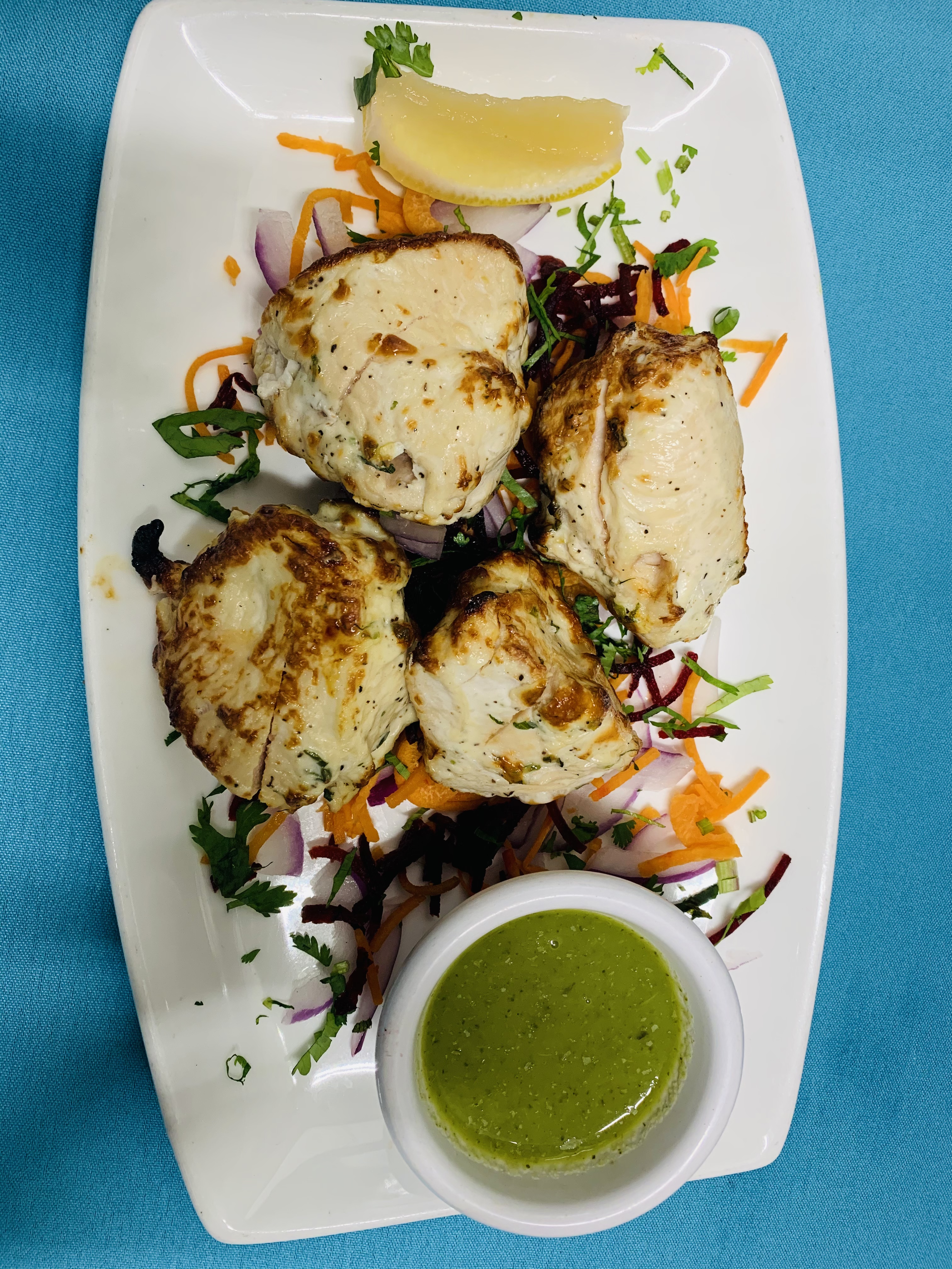 Order Rosemary Chicken Malai kabab food online from Aahar Indian Cuisine store, New York on bringmethat.com