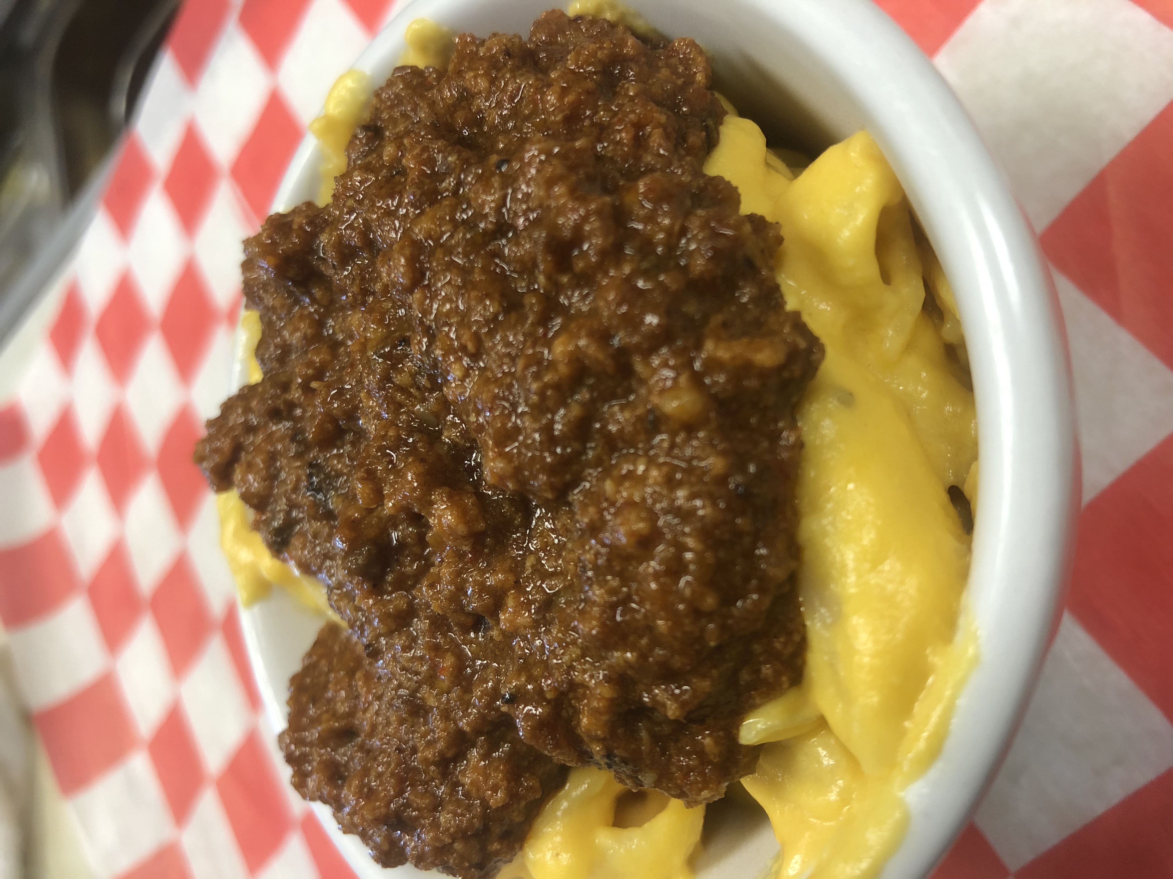 Order Chili Mac food online from Dog Daze Gourmet Hot Dogs store, Canton on bringmethat.com