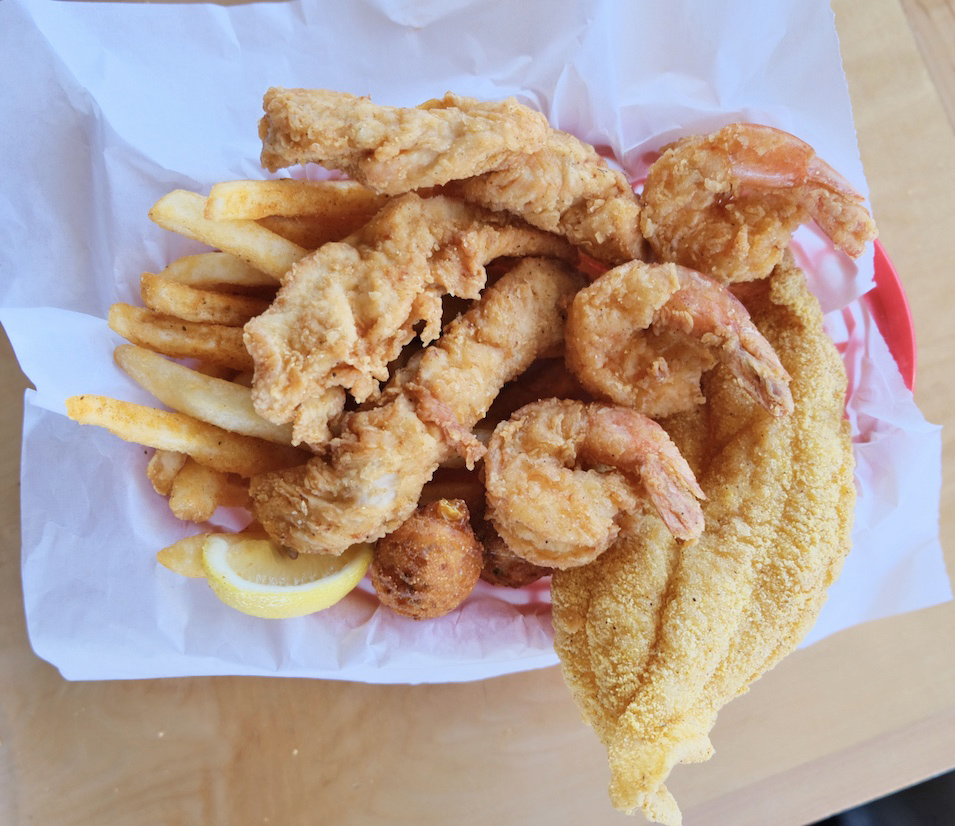 Order Shrimp, Catchfish & Chicken Tenders Combo food online from The Catch store, Oklahoma City on bringmethat.com