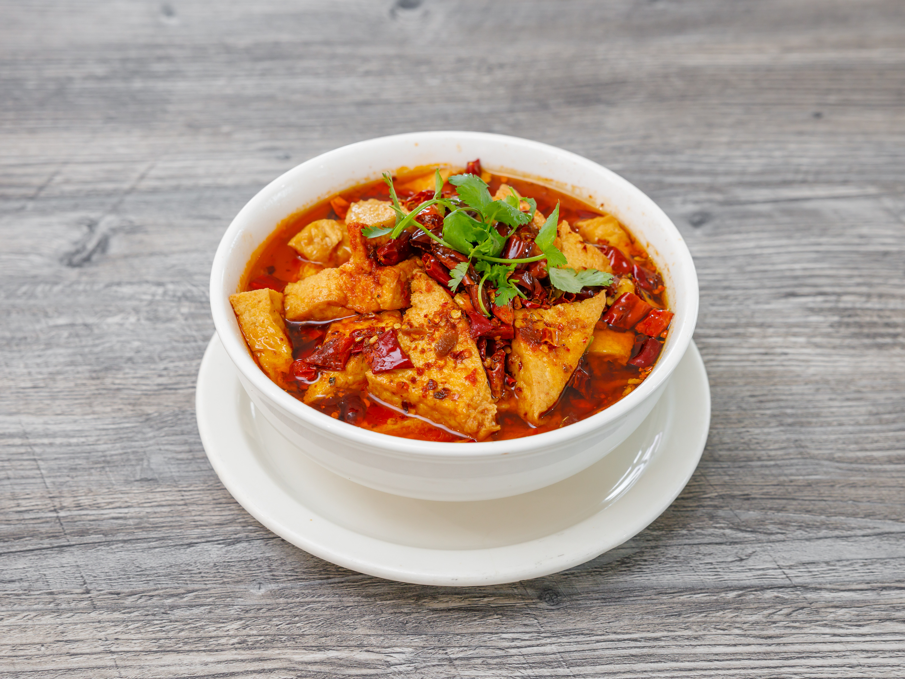 Order Hot and Spicy Tofu food online from House Of Fortune Vegetarian store, Rowland Heights on bringmethat.com