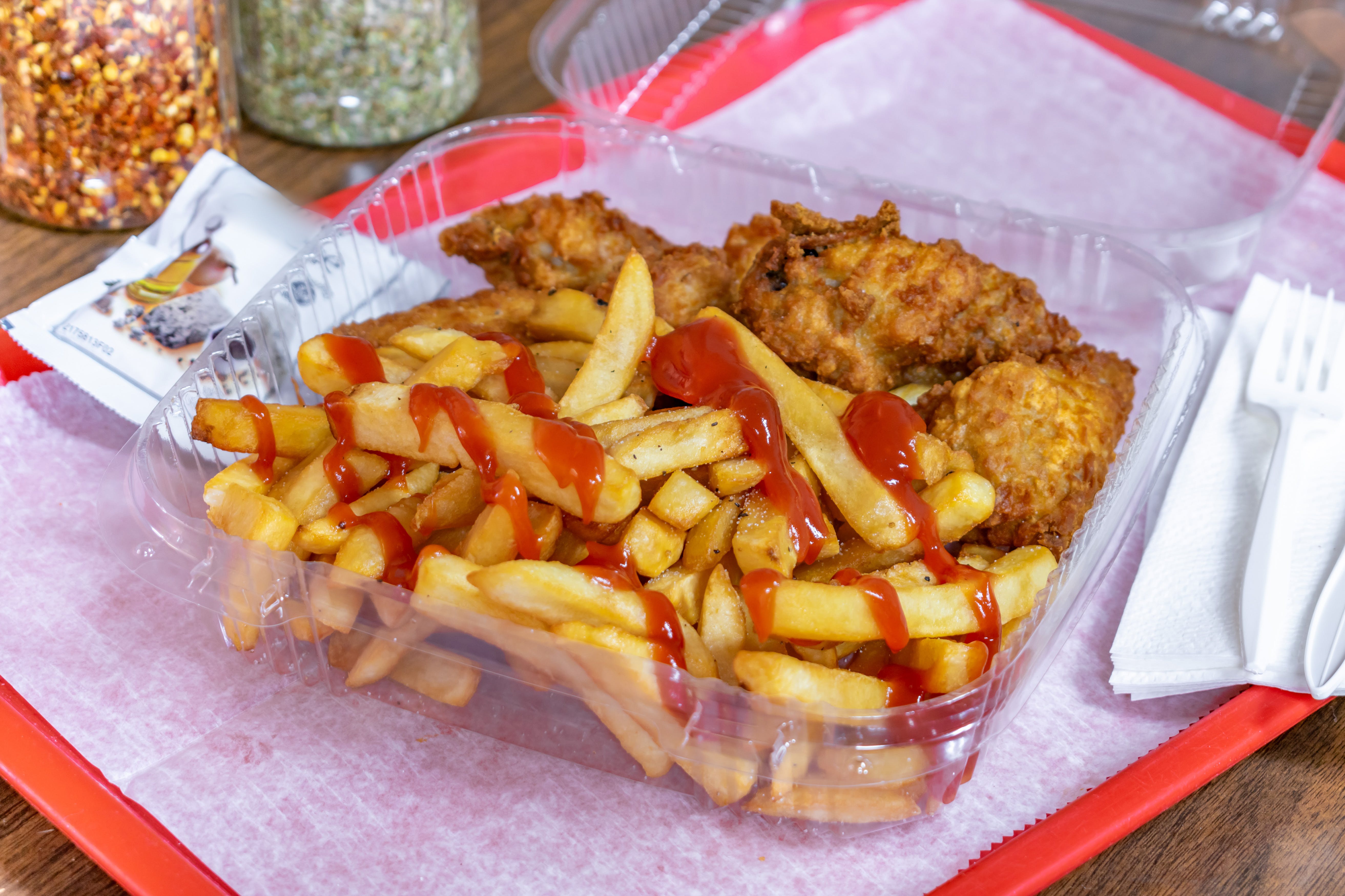 Order Wings with Fries - 6 Pieces food online from Big Joe Pizzeria store, Irvington on bringmethat.com