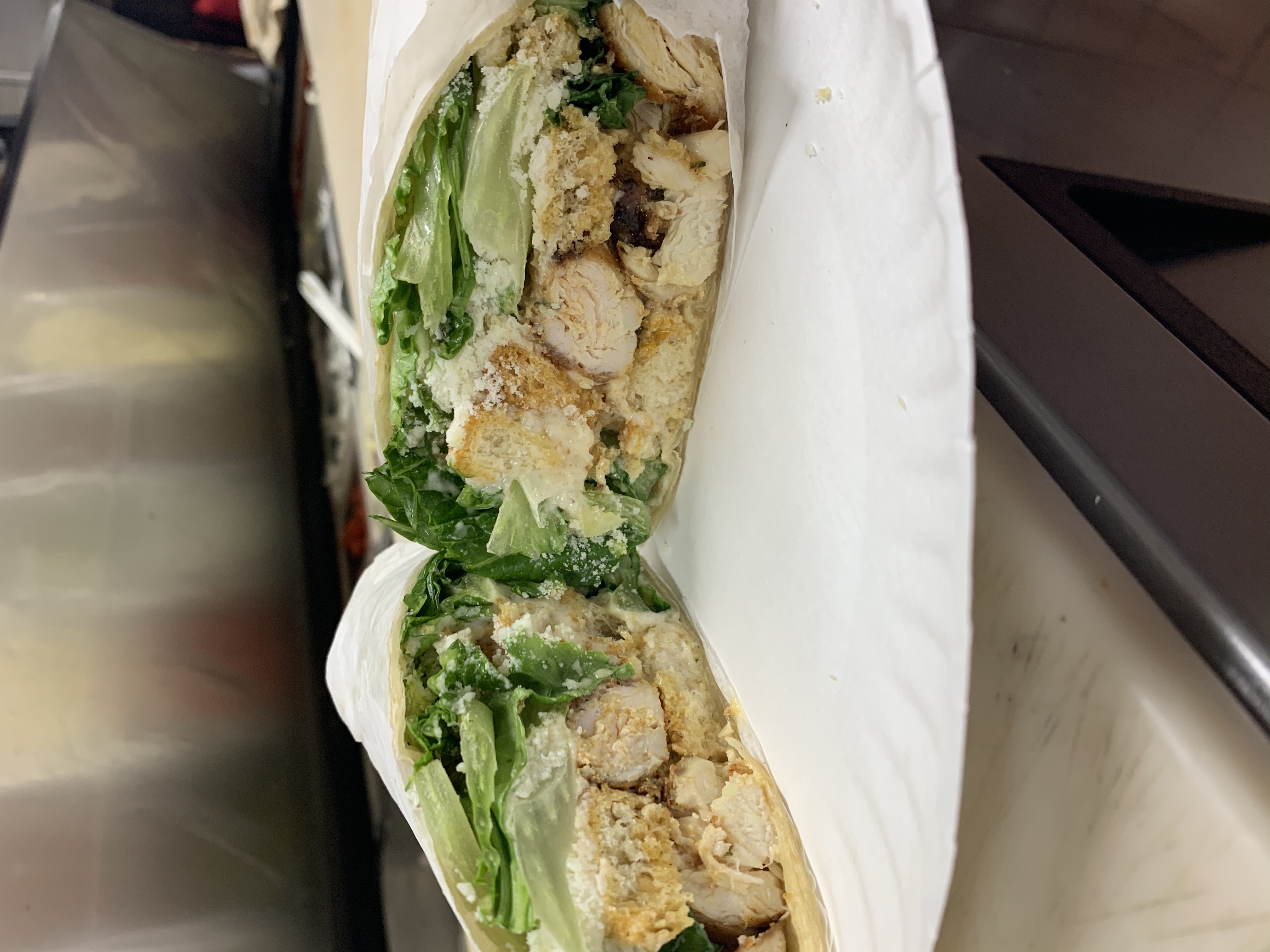 Order Chicken Caesar Hot Wrap food online from Nicks Pizza & Seafood store, Boston on bringmethat.com