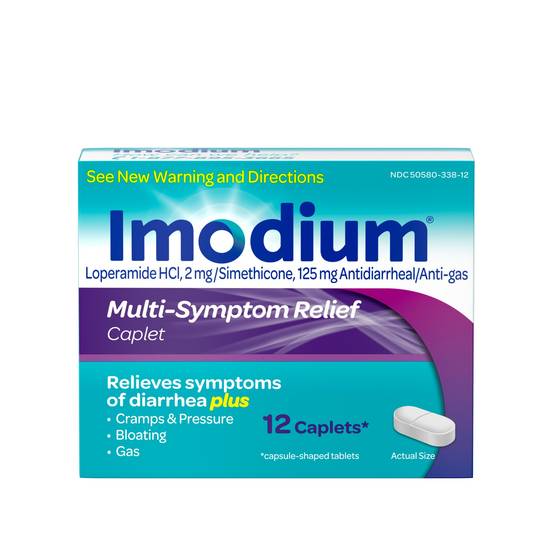 Order Imodium Multi-Symptom Relief Anti-Diarrheal Medicine Caplets (12 ct) food online from Rite Aid store, Severna Park on bringmethat.com