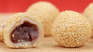 Order Sesame Seed Balls with Red Bean Filling (5) food online from Jade Garden store, Lawrence on bringmethat.com