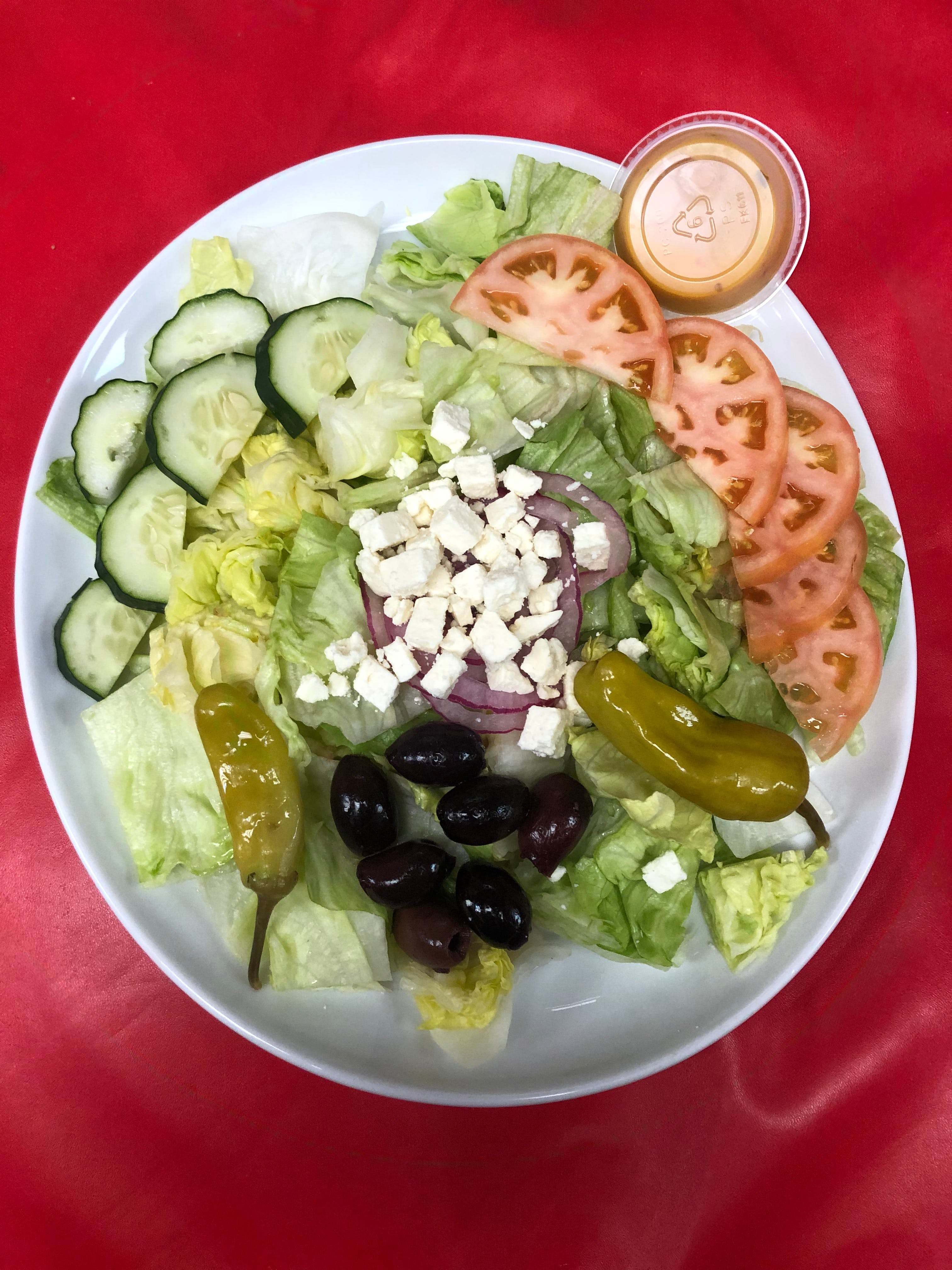 Order Greek Salad - Small food online from Alforno Italian Cuisine store, Strasburg on bringmethat.com