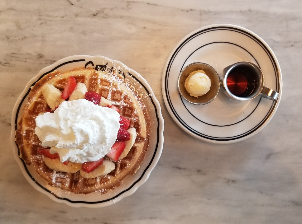 Order Strawberry Banana Waffle food online from Goddess And The Baker store, Chicago on bringmethat.com
