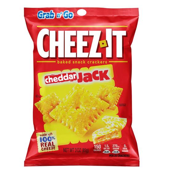 Order Cheez-It Baked Snack Cheese Crackers Cheddar Jack Grab n' Go (3 oz) food online from Rite Aid store, Yamhill County on bringmethat.com