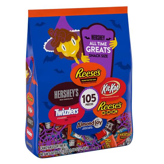 Order Hershey All Time Greats Assorted Chocolate, Peanut Butter, Fruit Flavored Snack Size Candy, 105 CT food online from Cvs store, HOBART on bringmethat.com