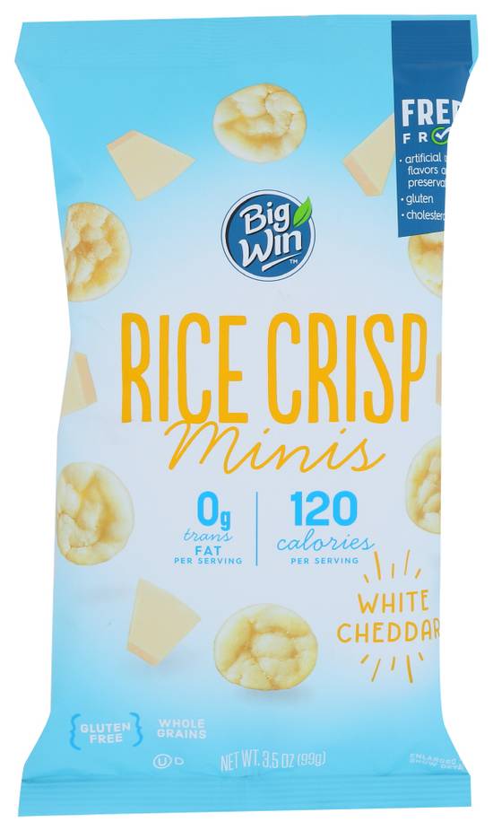 Order Big Win Rice Crisp Minis White Cheddar (3.5 oz) food online from Rite Aid store, Eugene on bringmethat.com