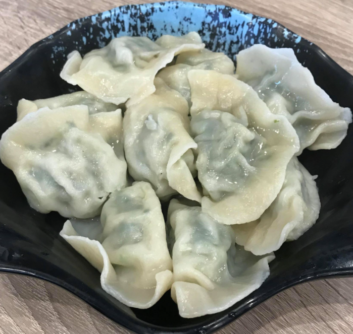 Order 20. Leeks Dumpling with Pork  韭菜豬肉水餃 food online from BD Cafe store, Chino on bringmethat.com