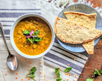 Order Mulligatawny Soup with Naan Bread food online from Sri Bella store, Seattle on bringmethat.com