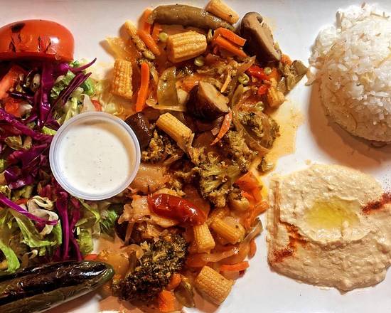 Order Roasted Veggies Plate food online from Van Ness Cafe & Gyros store, San Francisco on bringmethat.com