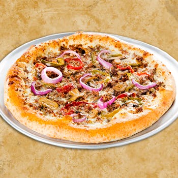 Order Steak Rancher Pizza - Small 9" (4-Cut) food online from Fox Pizza Den store, Burgettstown on bringmethat.com