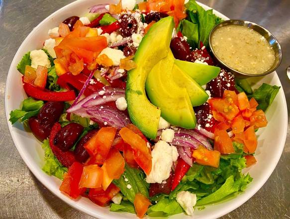 Order Greek Salad food online from Black Mountain Coffee Shop store, Carefree on bringmethat.com