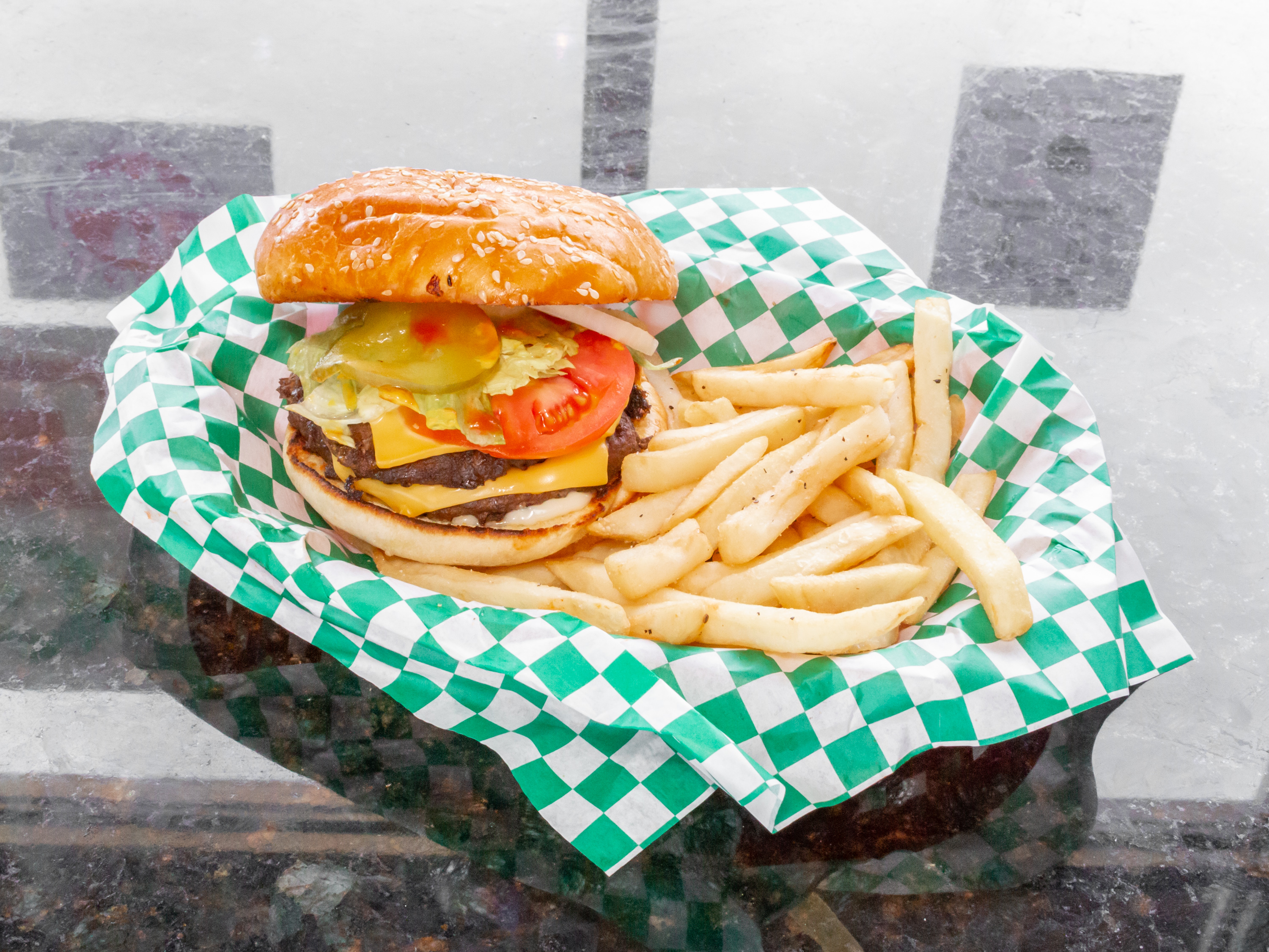 Order Double Cheeseburger food online from Omg Grill store, Morton Grove on bringmethat.com
