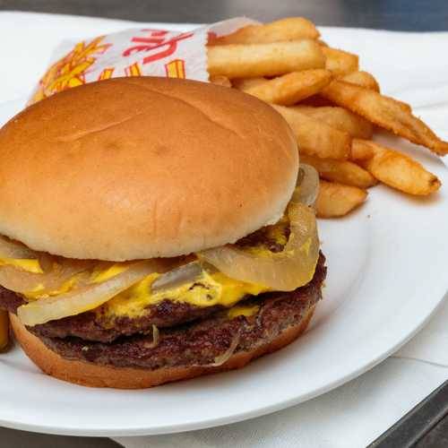 Order Double Cheeseburger food online from Jim Original Hot Dog store, Chicago on bringmethat.com