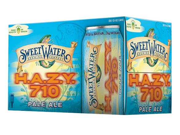 Order SweetWater H.A.Z.Y. 710 Pale Ale - 6x 12oz Cans food online from Eagle Liquor & Wine store, Chattanooga on bringmethat.com