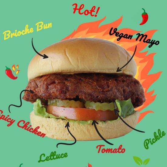 Order Spicy Chicken Sandwich food online from Green Leaves Vegan store, Los Angeles on bringmethat.com