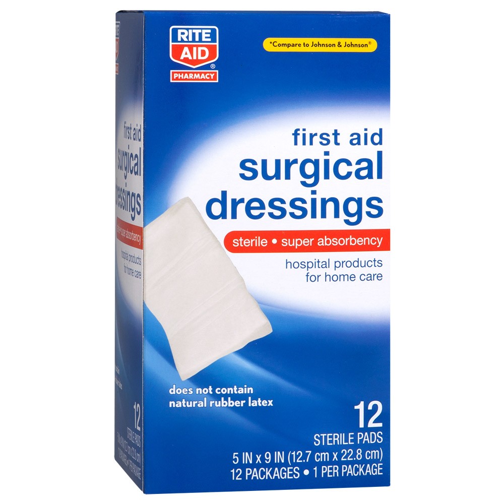 Order Rite Aid Brand Sterile Surgical Dressings Pads - 12 ct food online from Rite Aid store, SUFFOLK on bringmethat.com